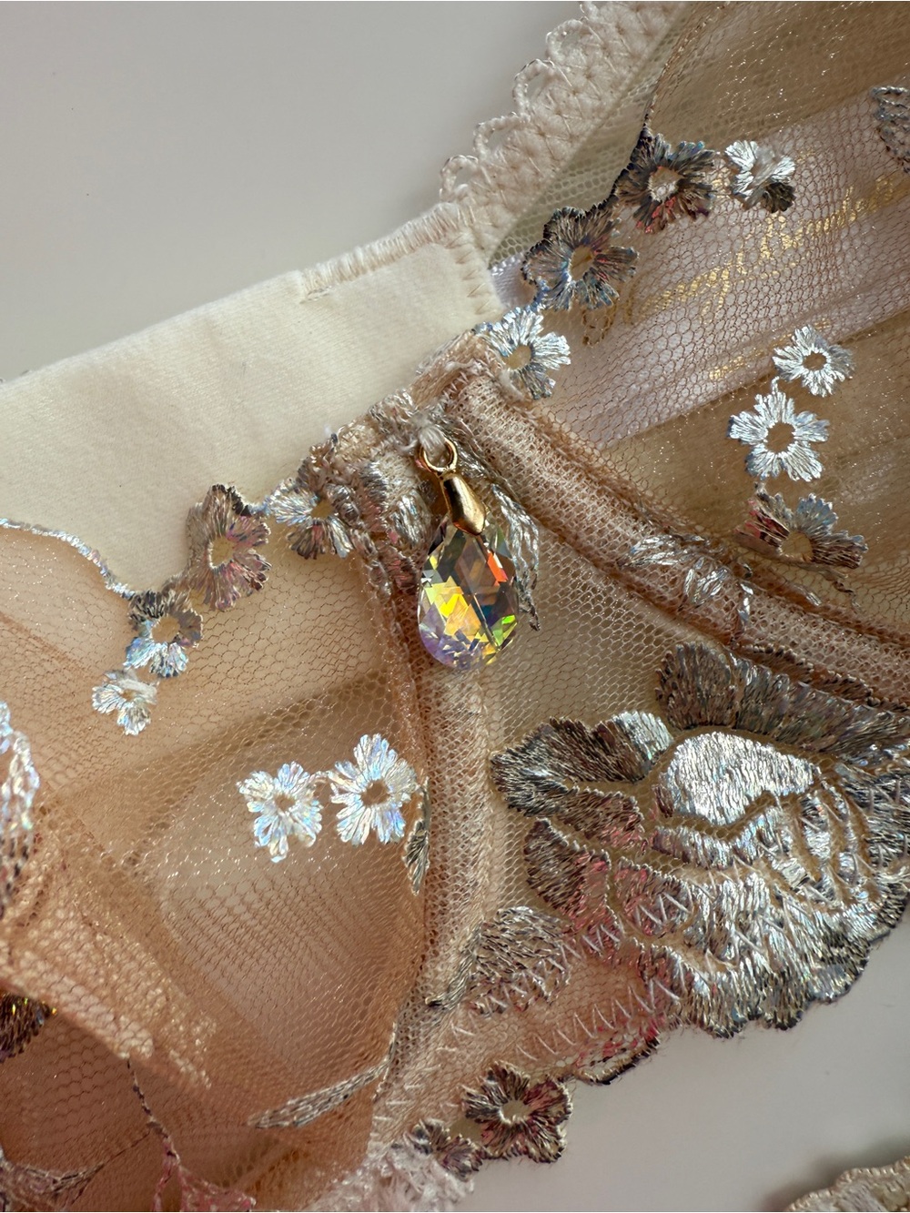 Honey birdette Set Whitney lingerie new ivory bra 30g sister 10e 32ddd panty S - Picture 5 of 7